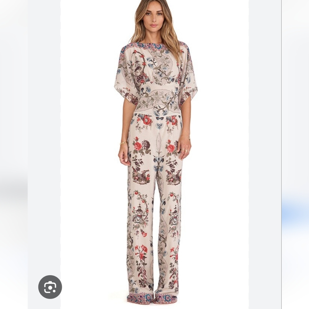 Anna Sui Prince of Pagodas Print Jumpsuit Antique Multi Size 4